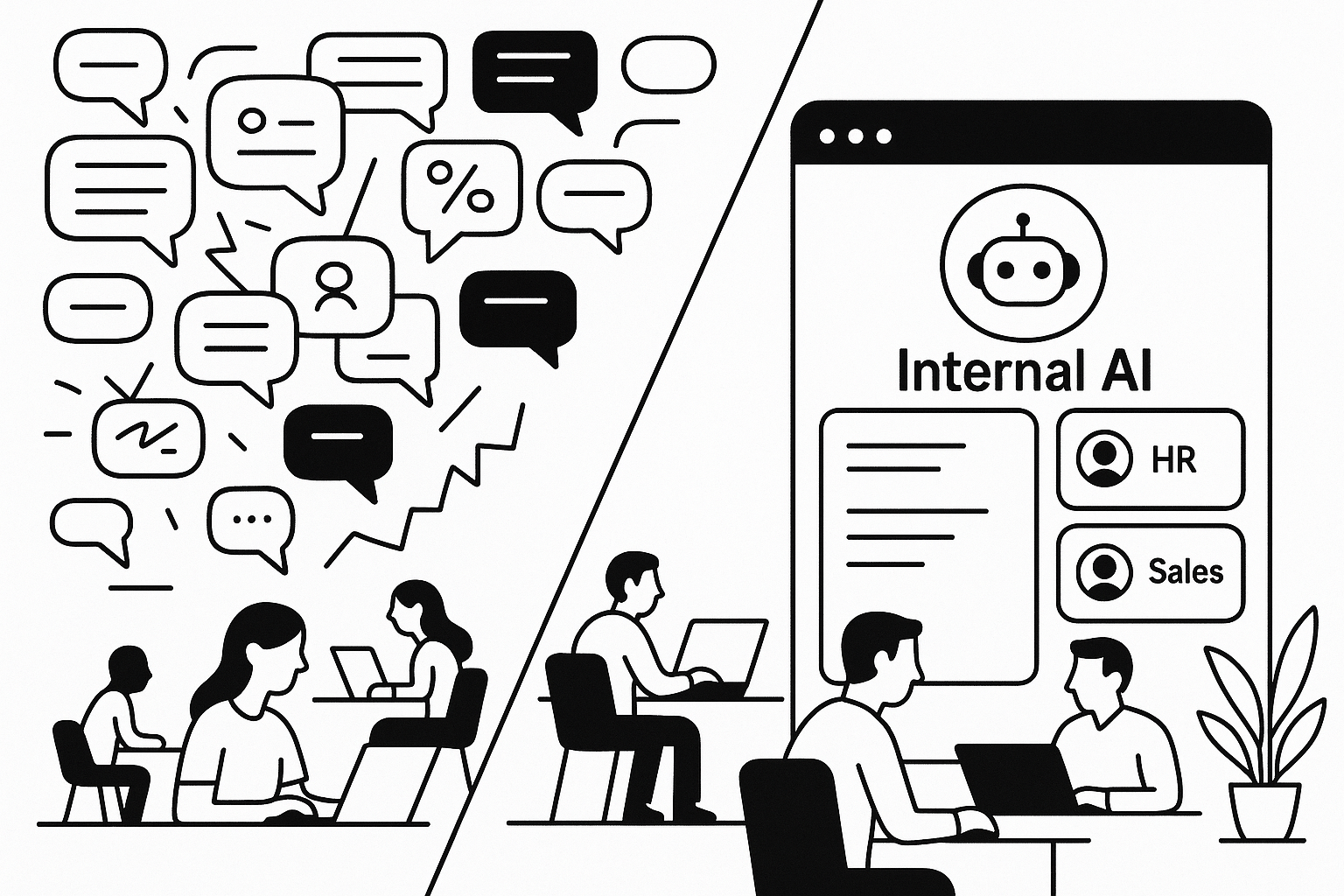 Separate GPT-plus subscriptions vs centralized internal AI system